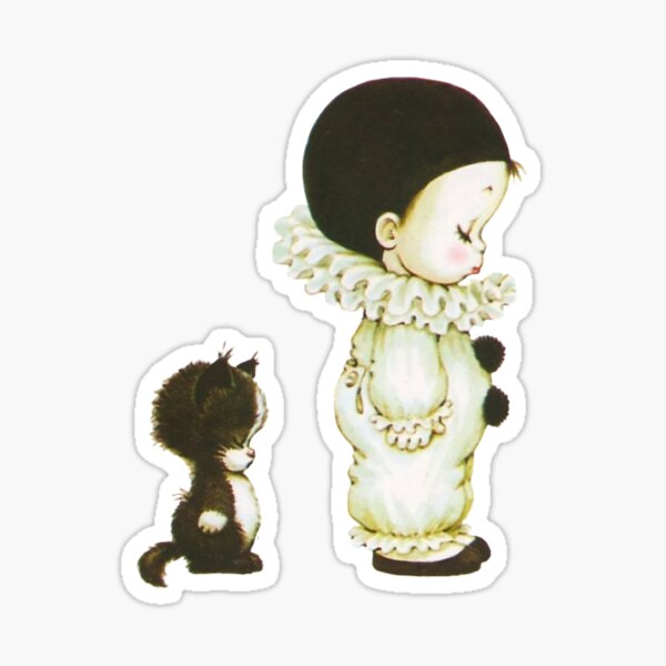 Item preview, kawaii clown and kitty  designed and sold by emmev.