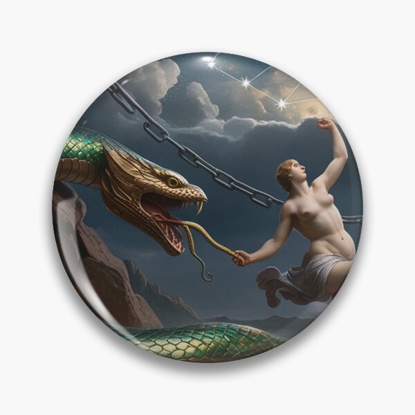 Item preview, Female Greek Warrior with mythological serpents designed and sold by Vintage Designs +.