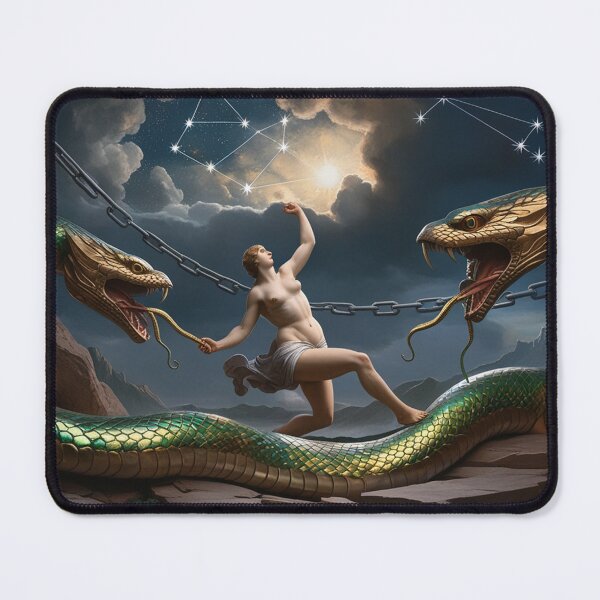 Item preview, Female Greek Warrior with mythological serpents designed and sold by Vintage Designs +.
