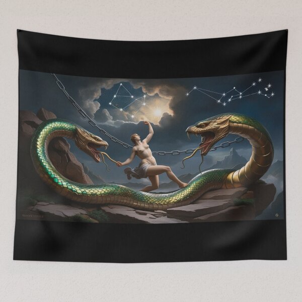 Item preview, Female Greek Warrior with mythological serpents designed and sold by Vintage Designs +.