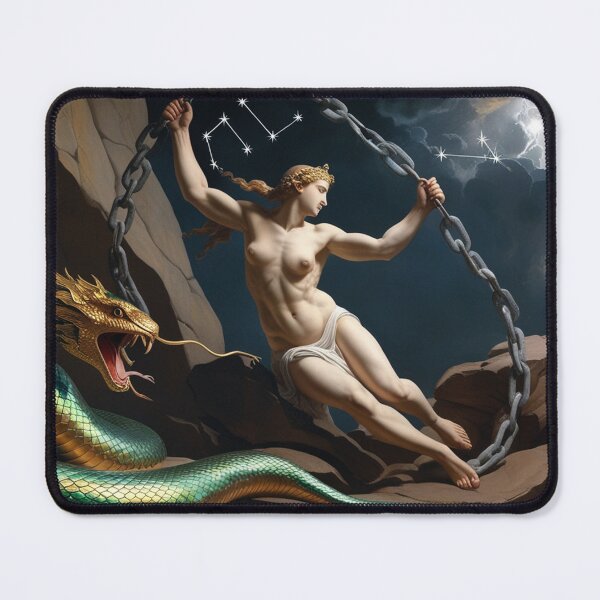Item preview, Female Greek Warrior with mythological serpents designed and sold by Vintage Designs +.