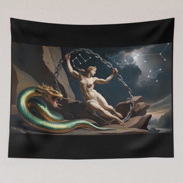 Item preview, Female Greek Warrior with mythological serpents designed and sold by Vintage Designs +.