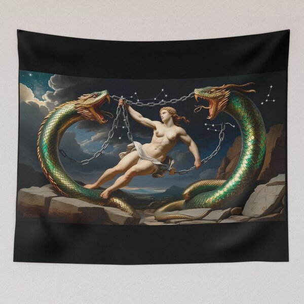Item preview, Female Greek Warrior with mythological serpents designed and sold by Vintage Designs +.