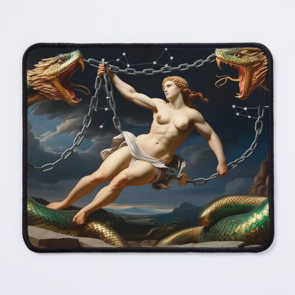 Item preview, Female Greek Warrior with mythological serpents designed and sold by Vintage Designs +.