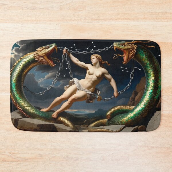 Item preview, Female Greek Warrior with mythological serpents designed and sold by Vintage Designs +.