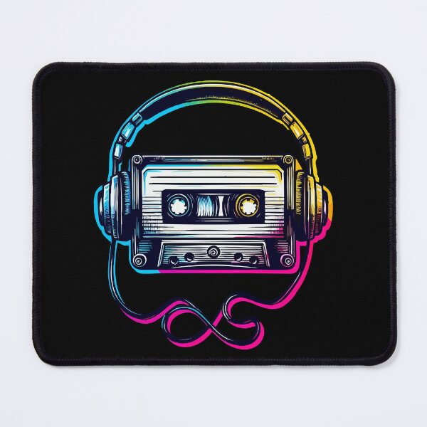 Item preview, Retro Cassette Tape Headphones Glitch Music 80s designed and sold by TomFrontierArt.