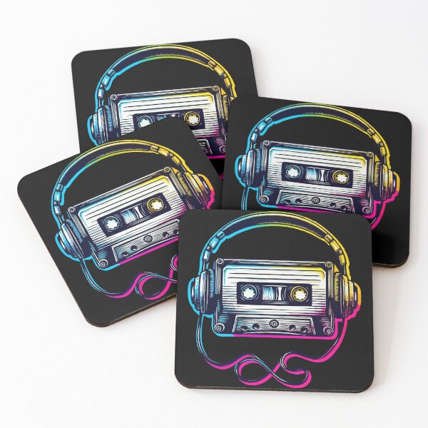 Item preview, Retro Cassette Tape Headphones Glitch Music 80s designed and sold by TomFrontierArt.