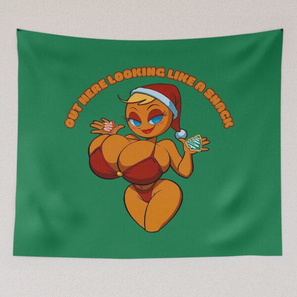 Item preview, Out Here Looking Like a Snack – Busty Gingerbread Christmas Design designed and sold by BaxInke.