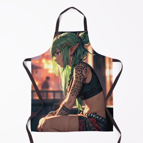Item preview, Cute Tattooed Anime Manga Elf Girl in sleeveless top designed and sold by Vintage Designs +.