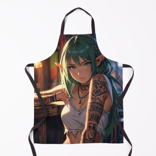 Item preview, Cute Tattooed Anime Manga Elf Girl in sleeveless top designed and sold by Vintage Designs +.