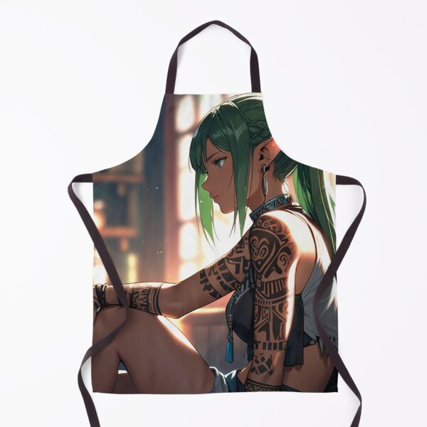 Item preview, Cute Tattooed Anime Manga Elf Girl in sleeveless top designed and sold by Vintage Designs +.