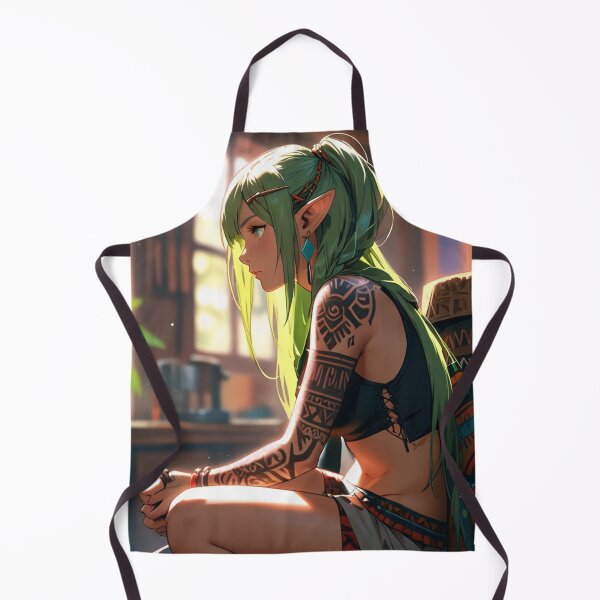 Item preview, Cute Tattooed Anime Manga Elf Girl in sleeveless top designed and sold by Vintage Designs +.