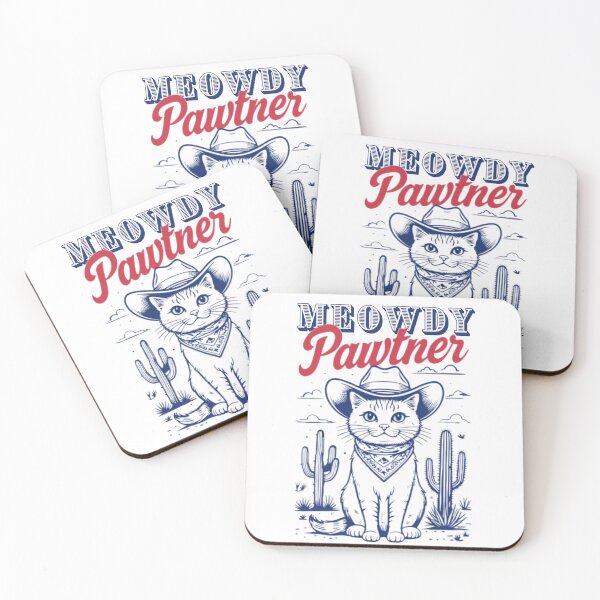 Item preview, Meowdy Pawtner Western Cowboy Cat designed and sold by roni-and-rye.
