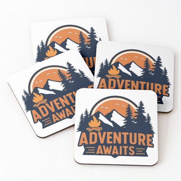 Item preview, Adventure Awaits: Rustic Outdoor Design with Mountains and Campfire designed and sold by Kawaii Planet Studio.
