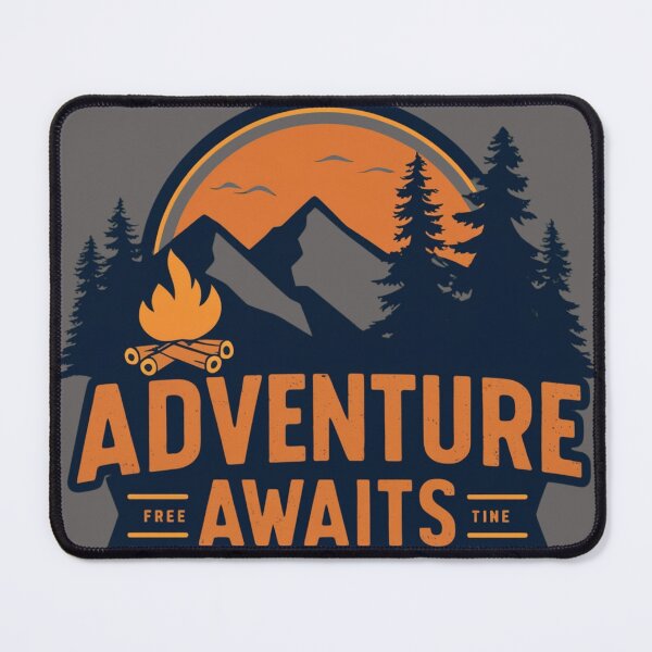 Item preview, Adventure Awaits: Rustic Outdoor Design with Mountains and Campfire designed and sold by Kawaii Planet Studio.