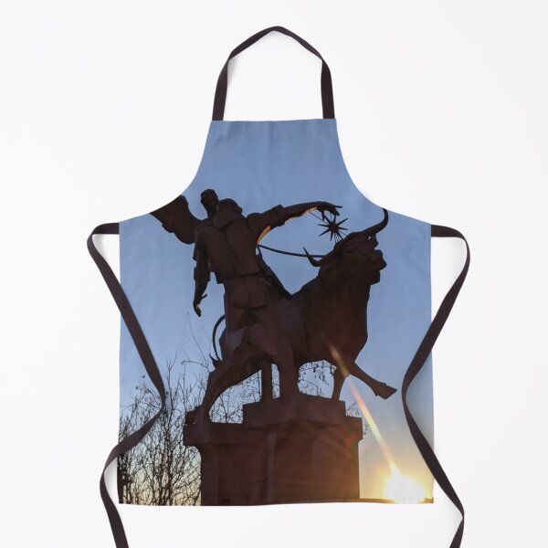 Item preview, Bull and Angel Statue Silhouette at Sunset designed and sold by shaldesign.