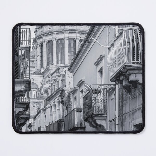 Item preview, Ragusa Cathedral BW Sicily Italy designed and sold by PhotoArt by Joan Carroll.