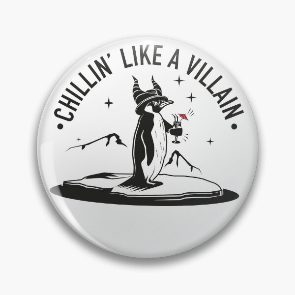 Artikelvorschau, Ein Pinguin hält einen Cocktail: „Chillen wie ein Bösewicht.“ entworfen und verkauft von efa83.