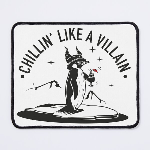 Item preview, A penguin holding a cocktail: “Chillin’ like a villain.” designed and sold by efa83.