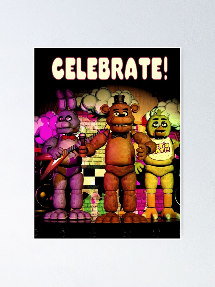 Thumbnail 1 of 3, Poster, [8K] FNAF Celebrate! designed and sold by NamaMerch.