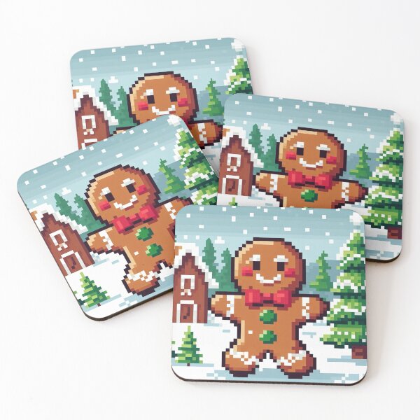 Item preview, Funny and cute pixelated Christmas gingerbread man, Holiday theme, festive cookie, Christmas sweets designed and sold by Sugar Wisdom .