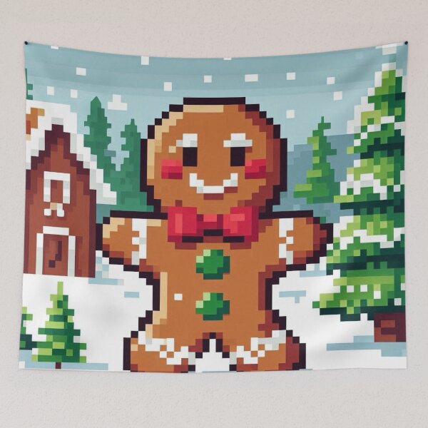 Item preview, Funny and cute pixelated Christmas gingerbread man, Holiday theme, festive cookie, Christmas sweets designed and sold by Sugar Wisdom .