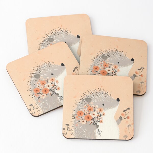 Item preview, Hedgehog's Floral Gift designed and sold by PrintSmithArt.