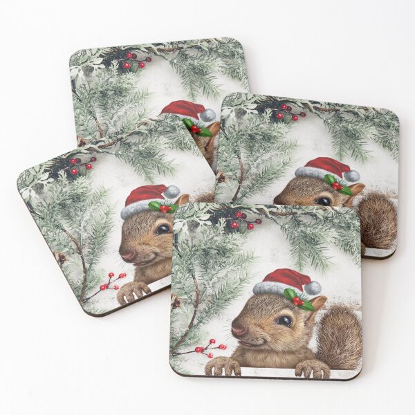 Item preview, Cute Peeking Christmas Squirrel  designed and sold by Sqwirlgrl.