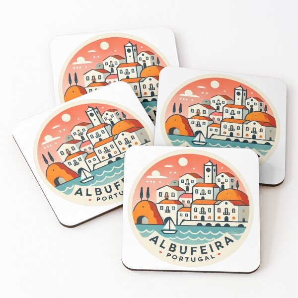 Item preview, Vintage Travel Sticker Albufeira Portugal - Minimal Retro Design from the Algarve designed and sold by pod24.