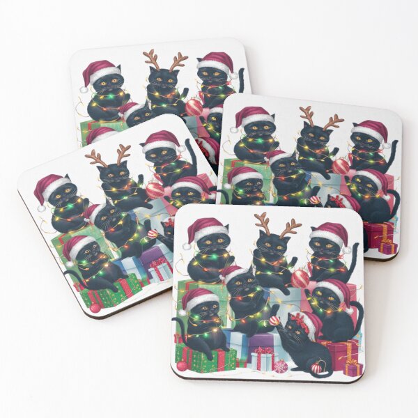 Item preview,  Christmas Funny black cats Pattern, Christmas Funny animals,Christmas  black cats pattern,Holiday Pattern,Christmas Pattern, christmas,Christmas Vintage Pattern designed and sold by Expressions-Sel.