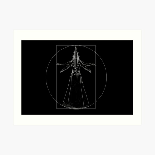 Pyramid head Vitruvian man Art Print