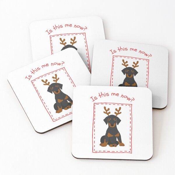 Item preview, Doberman with ears and antlers designed and sold by SimpleUla.