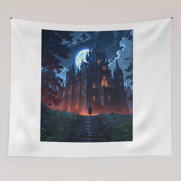 Item preview, Wallpaper Gothic Castles Blood Moon Night Supernatural Photo designed and sold by ART ATTACK ZONE.