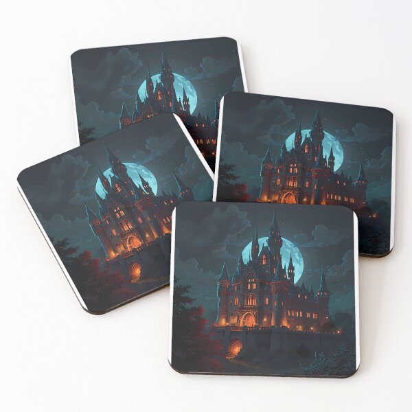 Item preview, Surreal Gothic Castles Blood Moon Night Supernatural Photo designed and sold by ART ATTACK ZONE.
