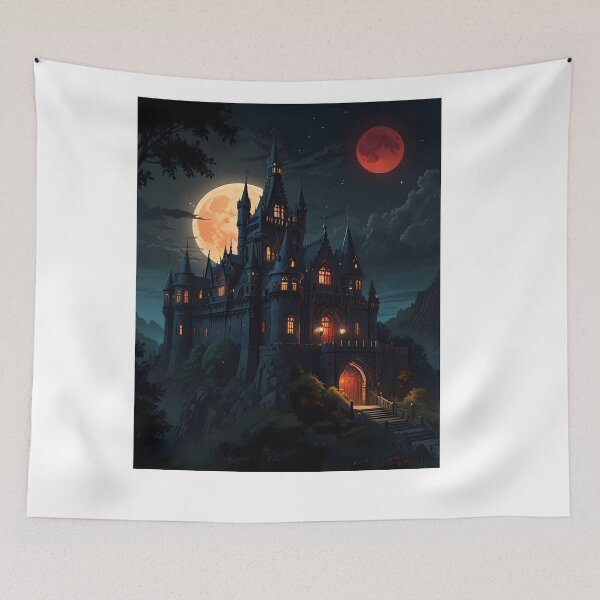 Item preview, Fantasy Gothic Castles Blood Moon Night Supernatural Photo designed and sold by ART ATTACK ZONE.