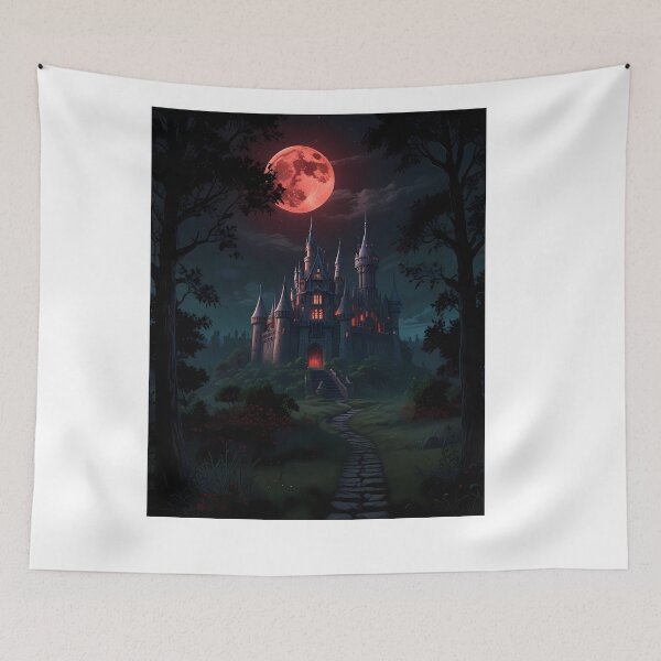 Item preview, Magic Gothic Castles Blood Moon Night Supernatural Photo designed and sold by ART ATTACK ZONE.