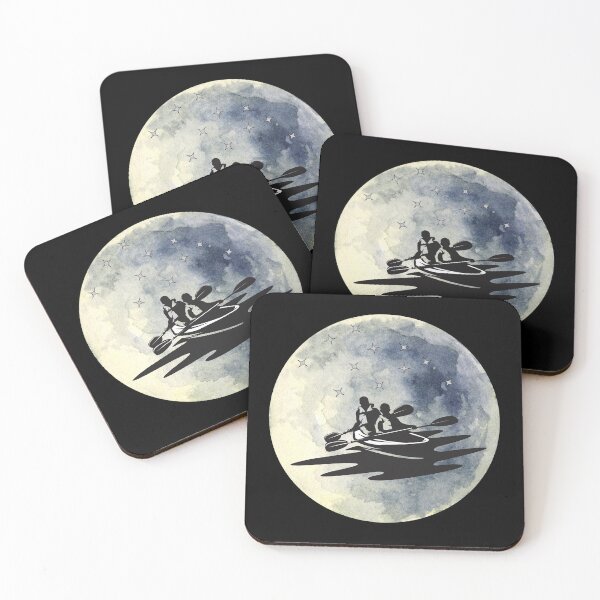Item preview, Kayak Dreams in Lunar Glow.Paddling on the Moon. designed and sold by JAGA-ALIME.