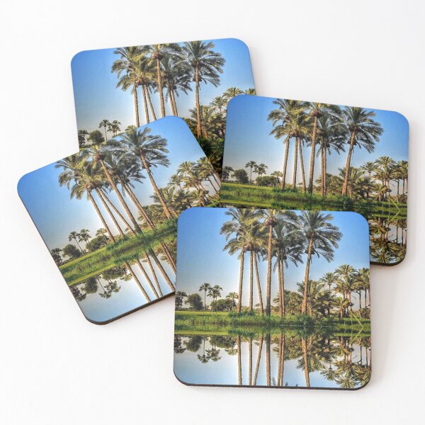 Item preview, palm, river, reflection plant and sky oil painting designed and sold by AA-designstore.
