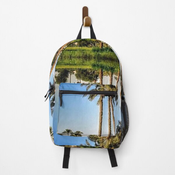 Item preview, palm, river, reflection plant and sky oil painting designed and sold by AA-designstore.