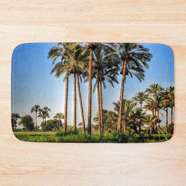 Item preview, palm, river, reflection plant and sky oil painting designed and sold by AA-designstore.