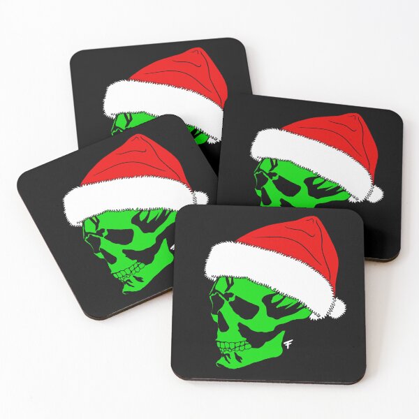 Item preview, Spooky Skull Christmas - Black Background  designed and sold by The Abysmall.