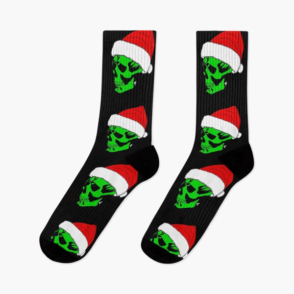 Item preview, Spooky Skull Christmas - Black Background  designed and sold by The Abysmall.