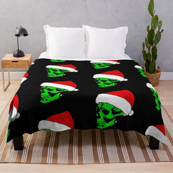 Item preview, Spooky Skull Christmas - Black Background designed and sold by The Abysmall.