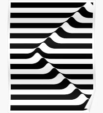 BLACK & WHITE T SHIRT | STRIPE | ILLUSION | NEGATIVE SPACE Poster