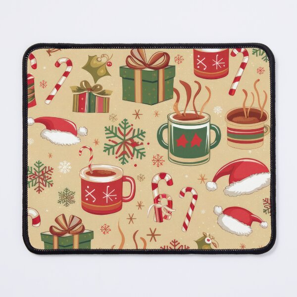 Item preview, Christmas Vintage gifts and cups and Santa hats Pattern, Christmas gifts Pattern,Holiday Pattern,Christmas Pattern, christmas,Christmas Vintage Pattern designed and sold by Expressions-Sel.