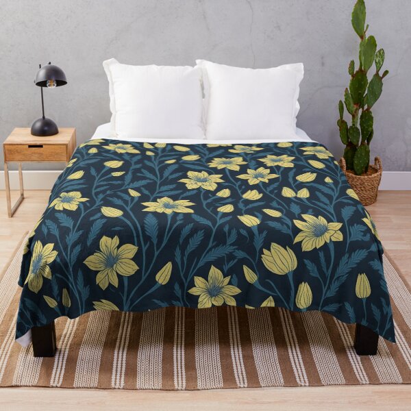 Item preview, Vibrant Floral Pattern - Blue Background designed and sold by Fab-Haven.