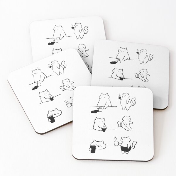 Item preview, Purrfect Brew: Cute Cat and Coffee Line Art designed and sold by RM-Journey.