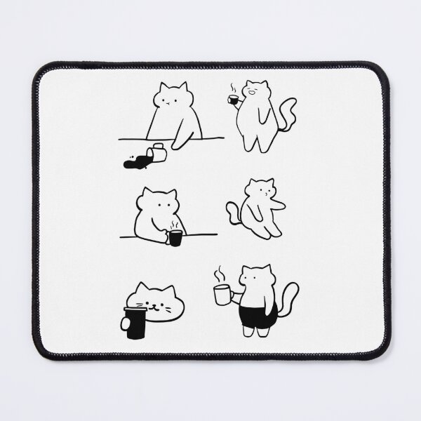 Item preview, Purrfect Brew: Cute Cat and Coffee Line Art designed and sold by RM-Journey.