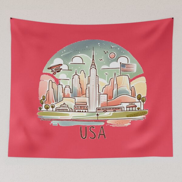Item preview, Enola USA" Watercolor Sticker Design,  designed and sold by PaintMeWorld.