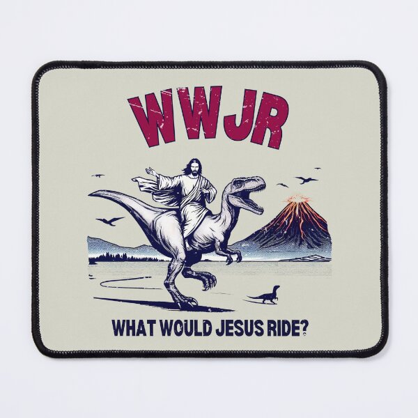 Item preview, Jesus Riding Dinosaur What Would Jesus Ride designed and sold by HowToCanadian.